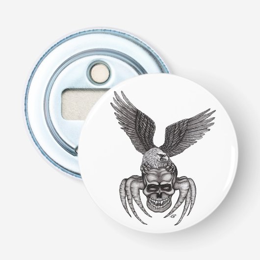 Spiderskull met Eagle Button Flesopener (Voorkant)