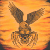 Spiderskull met Eagle in Tattoo-stijl Sticker (Voorkant)