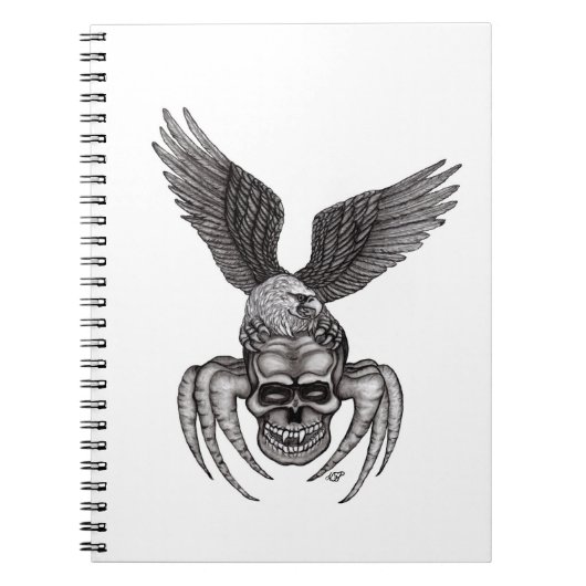 Spiderskull met Eagle Notitieboek (Voorkant)