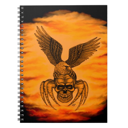 Spiderskull met Eagle Notitieboek (Voorkant)