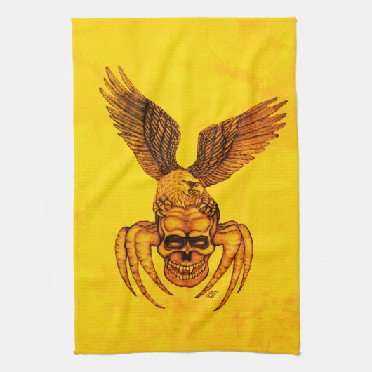 Spiderskull met Eagle Theedoek (Verticaal)