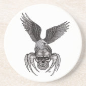 Spiderskull met Eagle Zandsteen Onderzetter (Voorkant)