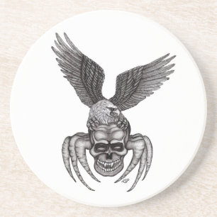 Spiderskull met Eagle Zandsteen Onderzetter