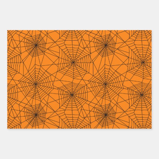 Spiderweb Black en White Halloween Inpakpapier Vel (Voorkant 2)