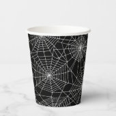Spiderweb Black en White Halloween Papieren Bekers (Achterkant)