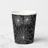 Spiderweb Black en White Halloween Papieren Bekers (Rechts)