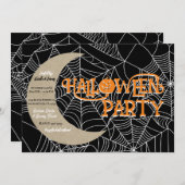 Spiderweb Crescent Moon Halloween Kostuum Party Kaart (Voorkant / Achterkant)