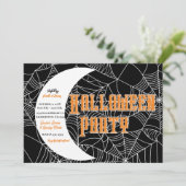 Spiderweb Crescent Moon Halloween Kostuum Party Kaart (Staand voorkant)