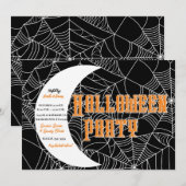 Spiderweb Crescent Moon Halloween Kostuum Party Kaart (Voorkant / Achterkant)