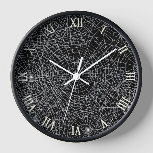 Spiderweb Dark esthétique Horloge murale (Recto)