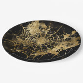 Spiderweb Elegantie | Creepy Mooi Goud Cobweb Papieren Bordje (Gekanteld)