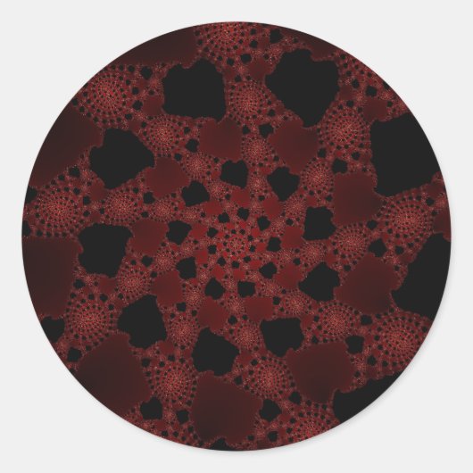 Spiderweb Fractal Ronde Sticker (Voorkant)