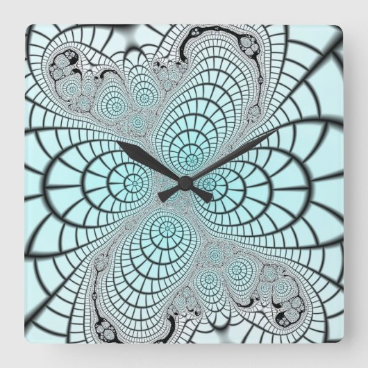 Spiderweb Fractal Vierkante Klok (Voorkant)