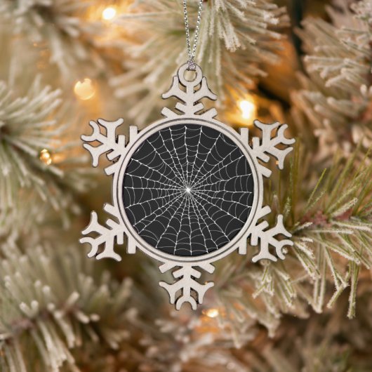 Spiderweb Gothic Tin Sneeuwvlok Ornament (Boom)
