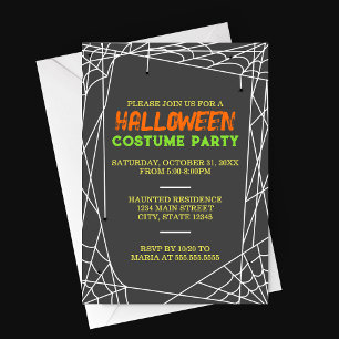 Spiderweb Halloween Party Kaart
