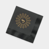 Spiderweb monogram initiaal Halloween zwart Folie Servetten (Links)