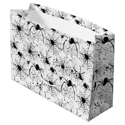 Spiderweb Pattern Halloween  Groot Cadeauzakje (Achterkant Gekanteld)