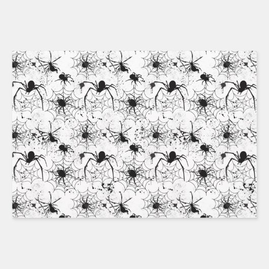 Spiderweb Pattern Halloween  Inpakpapier Vel (Voorkant 3)