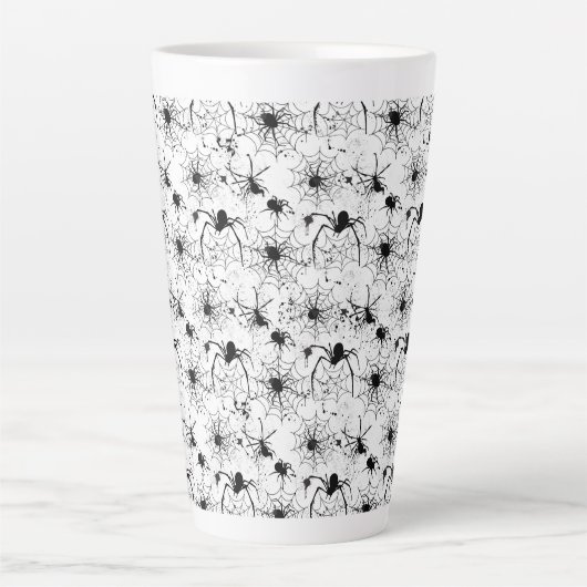 Spiderweb Pattern Halloween  Latte Mok (Voorkant)