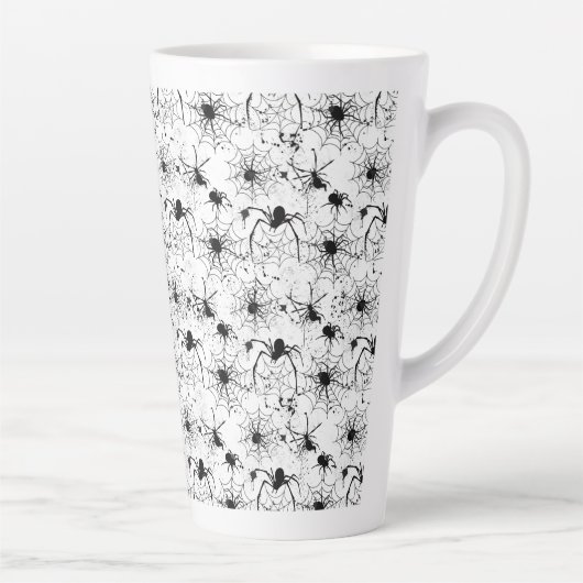 Spiderweb Pattern Halloween  Latte Mok (Rechts)