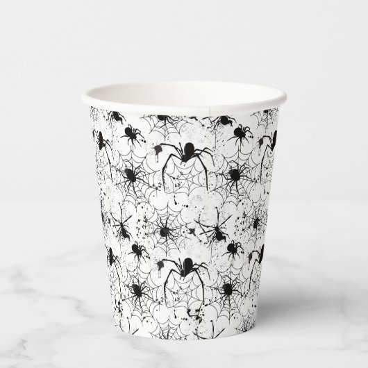 Spiderweb Pattern Halloween  Papieren Bekers (Rechts)