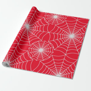 SPiderWeb Patterned Red Design Cadeaupapier