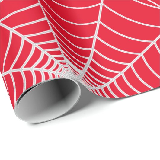 SPiderWeb Patterned Red Design Cadeaupapier (Rol Hoek)