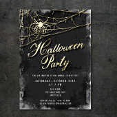 Spiderweb +  Script Halloween Party Gold Folie Feestdagenkaart