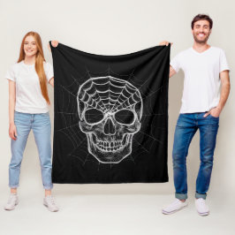 Spiderweb Skull Fleece Deken