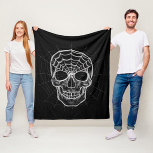 Spiderweb Skull Fleece Deken