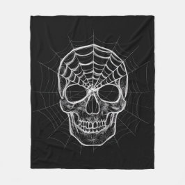 Spiderweb Skull Fleece Deken