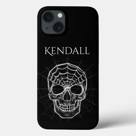Spiderweb Skull gepersonaliseerde telefoonhoes Case-Mate iPhone Case (Achterkant)