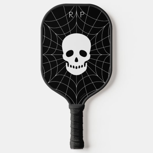 Spiderweb Skull Pickleball Paddle (Voorkant)