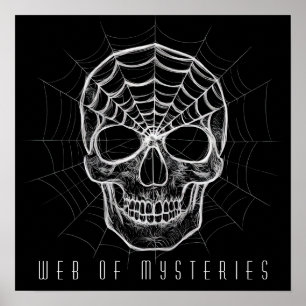 Spiderweb Skull Poster