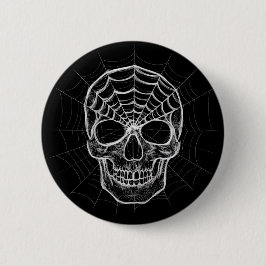 Spiderweb Skull Ronde Button 5,7 Cm