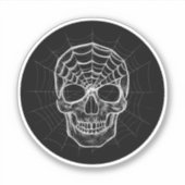 Spiderweb Skull Sticker (Voorkant)