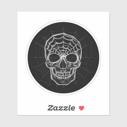 Spiderweb Skull Sticker (Vel)