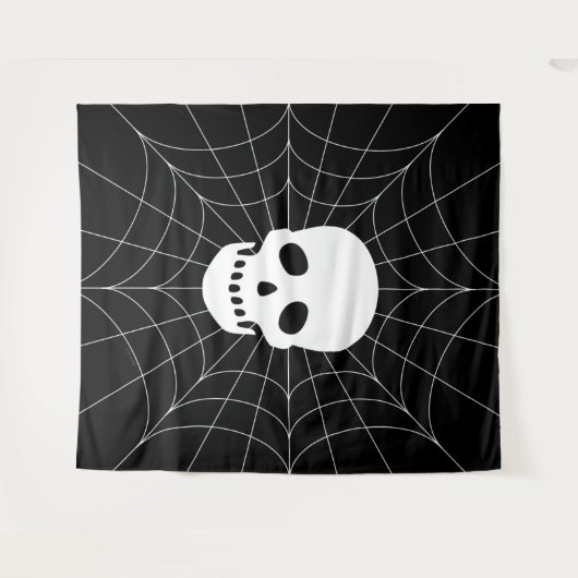 Spiderweb Skull Tapestry Wandkleed (Voorkant (horizontaal))