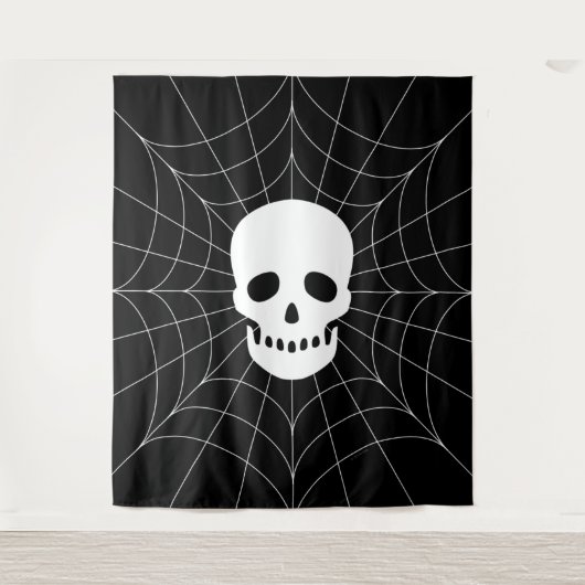 Spiderweb Skull Tapestry Wandkleed (Voorkant)