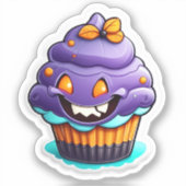 Spiderweb Sweets: Halloween Cupcake Sticker (Voorkant)