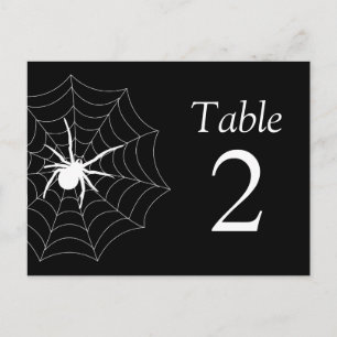 Spiderweb Table Numbers (zwart / wit) Briefkaart