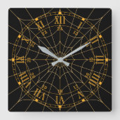 Spiderweb Wall Clock Vierkante Klok (Voorkant)