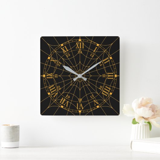 Spiderweb Wall Clock Vierkante Klok (Huis)