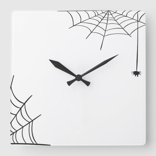 Spiderweb Wall Clock Vierkante Klok (Voorkant)