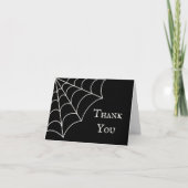Spiderwebben Black and White Gothic Wedding Bedankkaart (Voorkant)