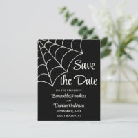 Spiderwebben Black en White Gothic Save the Date