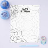Spiderwebben en Happy Halloween Creepy-tekst Flyer (Enkel)