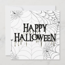 Spiderwebben en Happy Halloween Creepy-tekst Kaart