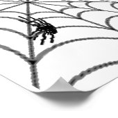 Spiderwebben en Happy Halloween Creepy-tekst Poster (Hoek)