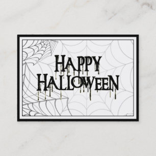 Spiderwebben en Happy Halloween Creepy-tekst Visitekaartje